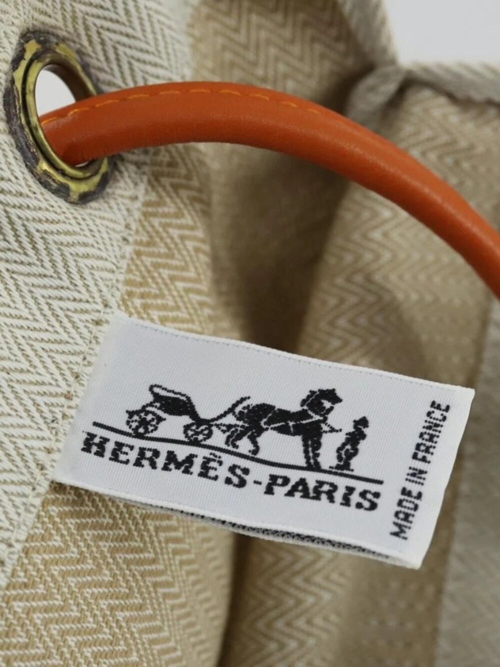 HERMES Aline PM Shoulder Bag Cotton Beige Gold Auth 161728 - Picture 13 of 16